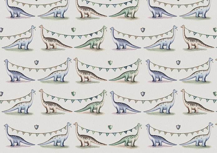 Jurassic Joust, Bunting Knightly - Twist&Fit Roman Blind - Image 7